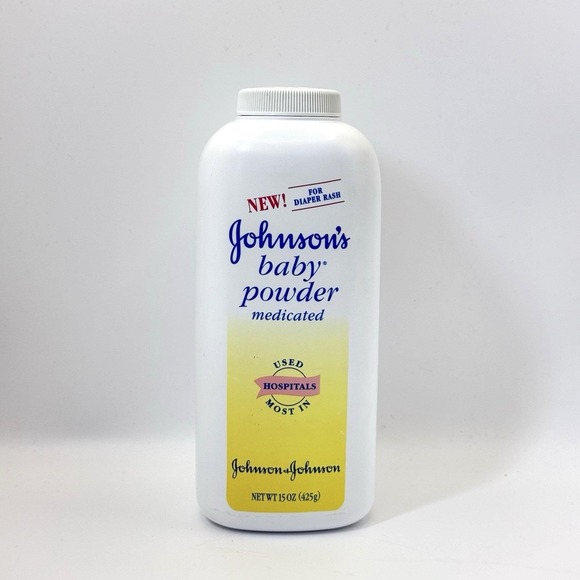 VTG 1995 Johnson's Baby Powder Medicated 15 oz‎ Diaper Rash Zinc Oxide USA Full